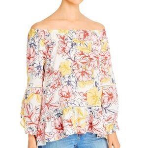 Fever Women's Boho Cottagecore Floral Ruffle Top size 3X Bell Flutter Sleeve Flo